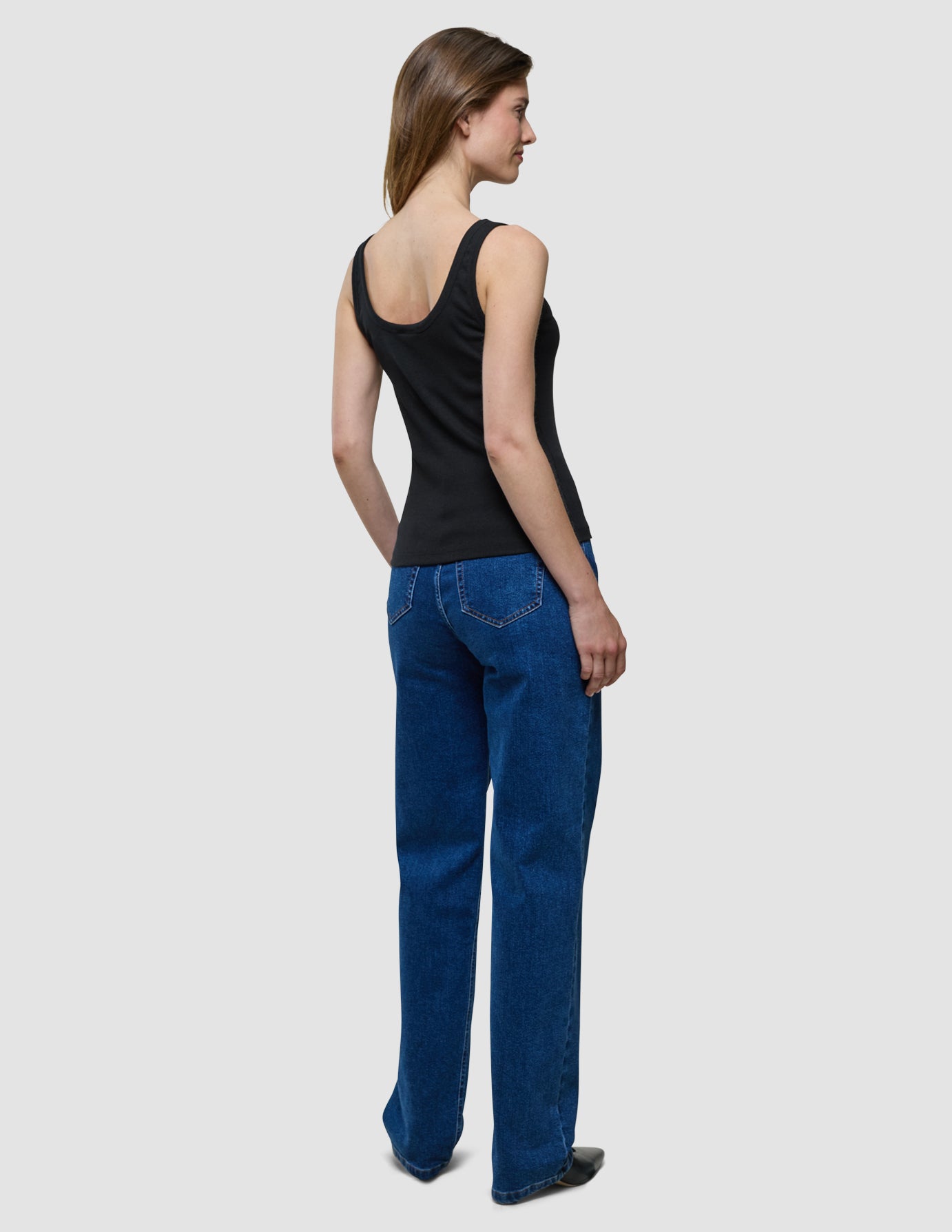 Rib Tank Top Black